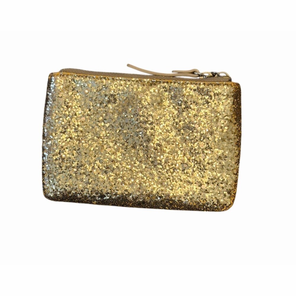 kate spade new york Coin Wallet Gold Glitter Zip - Picture 2 of 3